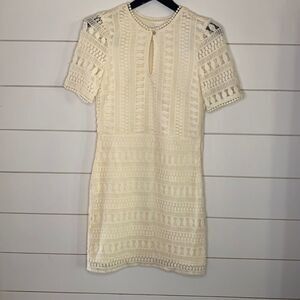H&M | Cream Crochet Mini Dress | US 6